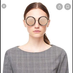 Alice + Olivia Beverly Sunglasses Silver Snakeskin